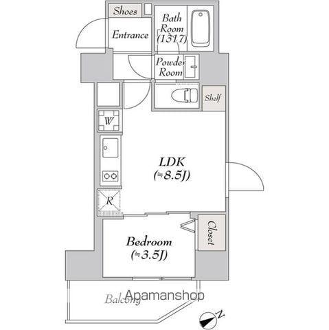 リテラス浅草橋イースト(1LDK/6階)の間取り写真