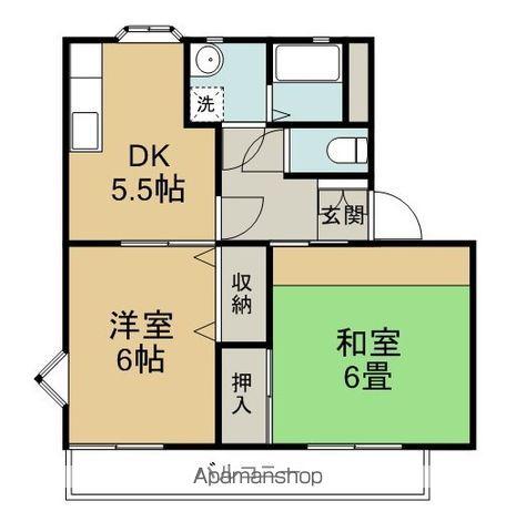 アルカンシェル(2K/2階)の間取り写真