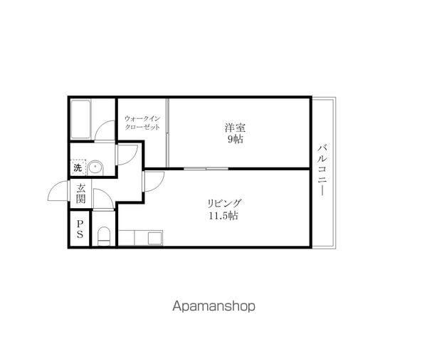 浅田センチュリーマンションⅡ(1LDK/3階)の間取り写真