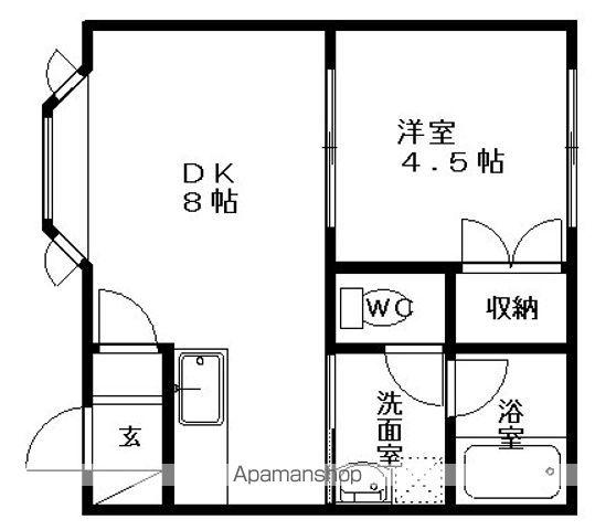 コーポヘルシー(1DK/2階)の間取り写真