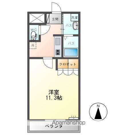 プリムローズ(1K/2階)の間取り写真