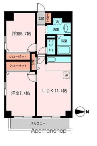 ドゥエル木場公園(2LDK/8階)の間取り写真