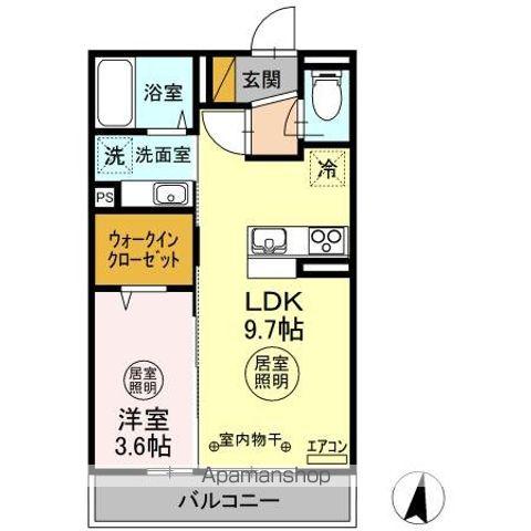 フォレストメゾン鉢形台 二番館(1LDK/2階)の間取り写真