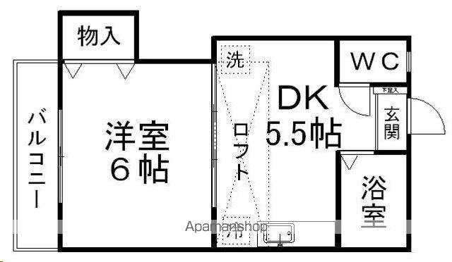 ロイヤルパレス青山(1DK/2階)の間取り写真