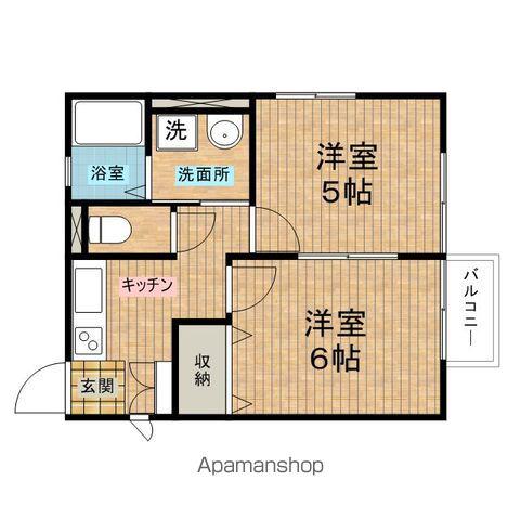 リバーサイド(2K/2階)の間取り写真