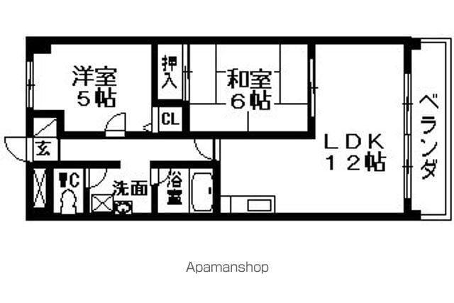 エクセルYOKONE(2LDK/2階)の間取り写真