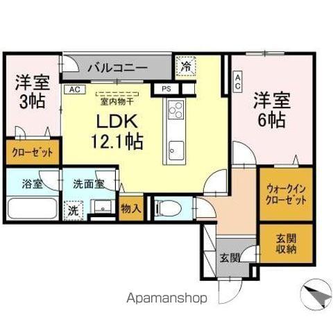 ボンメゾン東福山(2LDK/3階)の間取り写真