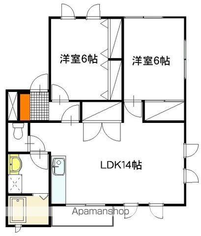 サンビレッジ弥生 B棟(2LDK/2階)の間取り写真