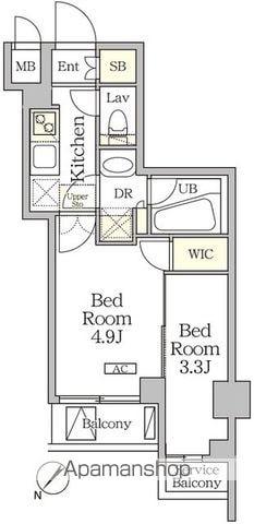 アジールコート池尻大橋(2K/4階)の間取り写真