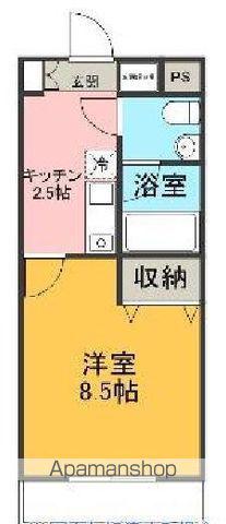 長谷川マンション幸原(1K/2階)の間取り写真
