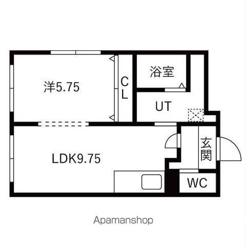 坪川ビル(1LDK/2階)の間取り写真