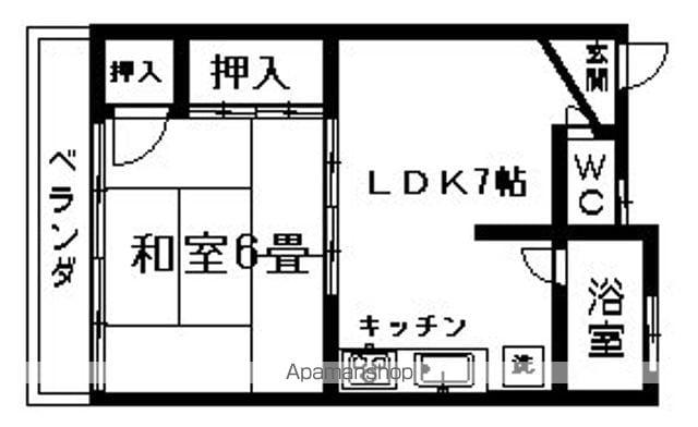 K・NコーポⅡ(1LDK/2階)の間取り写真