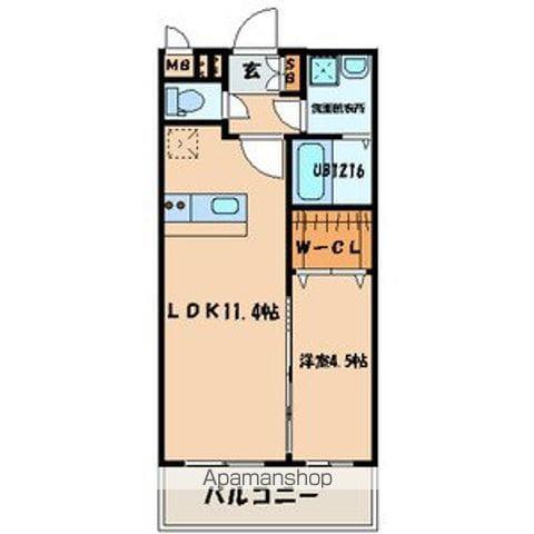 ヒルズ折尾(1LDK/3階)の間取り写真