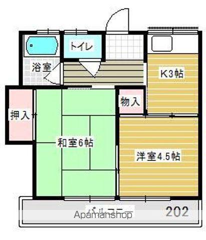 高田アパート(2K/2階)の間取り写真