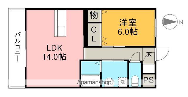 クレドール南川添(1LDK/1階)の間取り写真