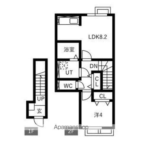 AZUR SOLAIRE (1LDK/2階)の間取り写真