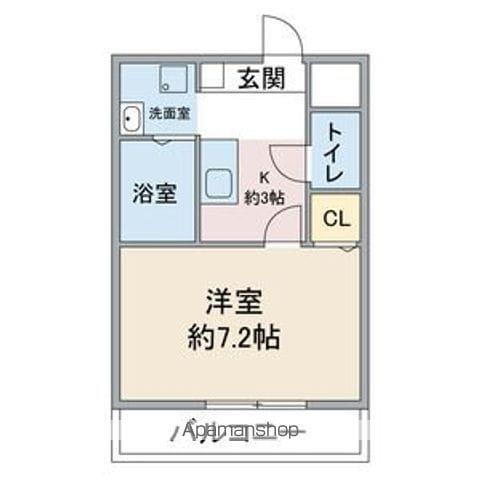 木曽川ハイツ(1K/1階)の間取り写真