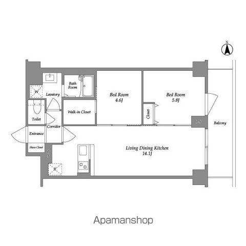 KDXレジデンス上板橋(2LDK/1階)の間取り写真