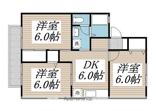 リヴェールⅠ(3DK/1階)の間取り写真