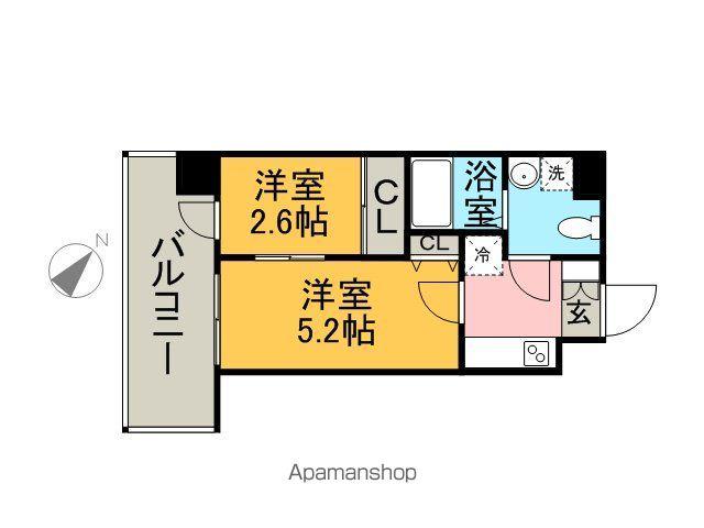 グランフォーレ呉服町(2K/8階)の間取り写真