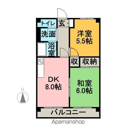 レジデンスアダージオ(2DK/1階)の間取り写真