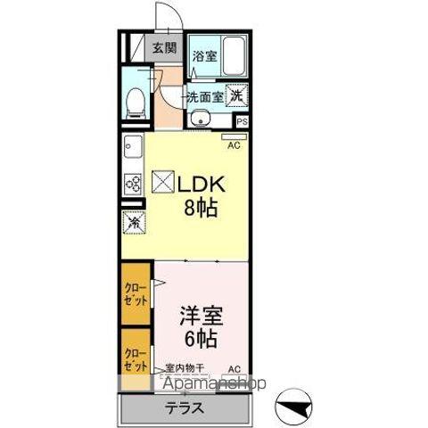 エクセリア上鷺宮Ⅱ(1LDK/1階)の間取り写真