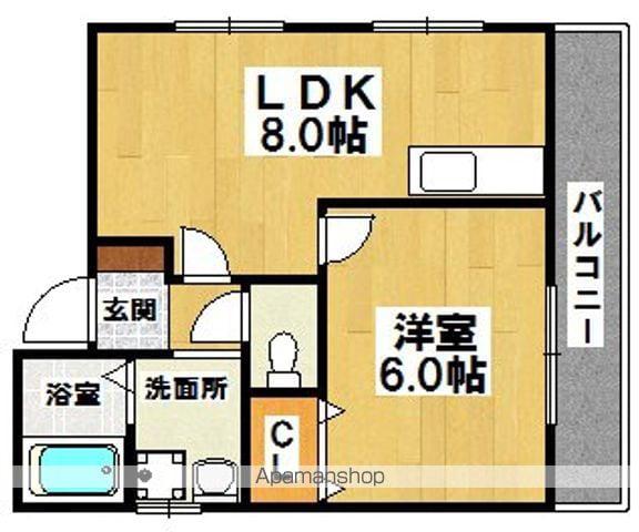 シェモア堺(1LDK/4階)の間取り写真