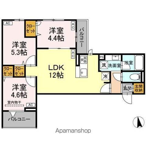 セレスティア岡本(3LDK/2階)の間取り写真