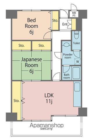 レジデンス福島(2LDK/5階)の間取り写真