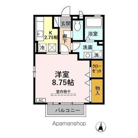 リシェス(1K/1階)の間取り写真