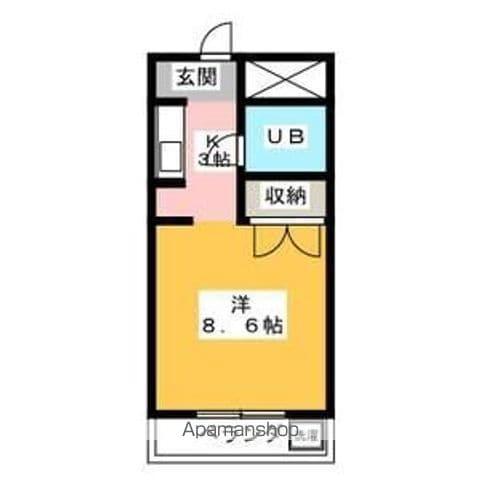 第二沖野館(1K/1階)の間取り写真