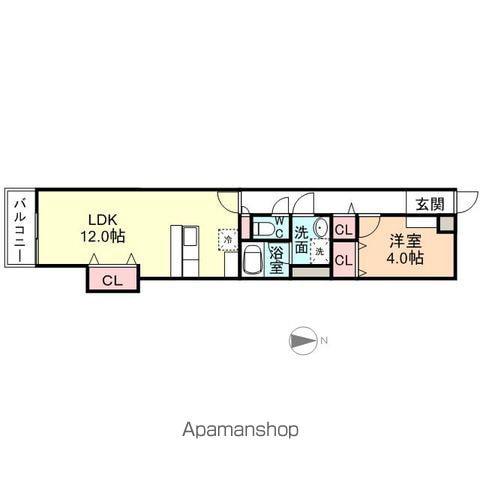 ターミナルハイツ(1LDK/4階)の間取り写真