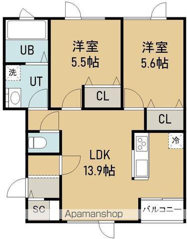 グランメゾン(2LDK/2階)の間取り写真