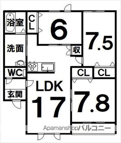 アシュトンⅢ(3LDK/3階)の間取り写真