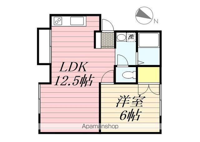 メゾン北小金B棟(1LDK/1階)の間取り写真
