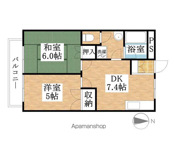 レジデンス栗島(2DK/2階)の間取り写真