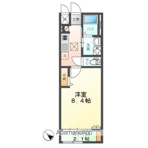 ユメグラン・ハッピネトゥーモ(1K/1階)の間取り写真