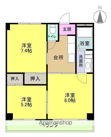 BELLA VISTA(3K/2階)の間取り写真