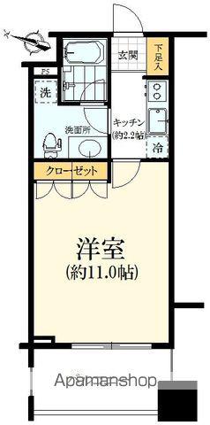 グランハイツ代々木(1K/9階)の間取り写真