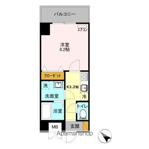 ベルフルール(1K/3階)の間取り写真