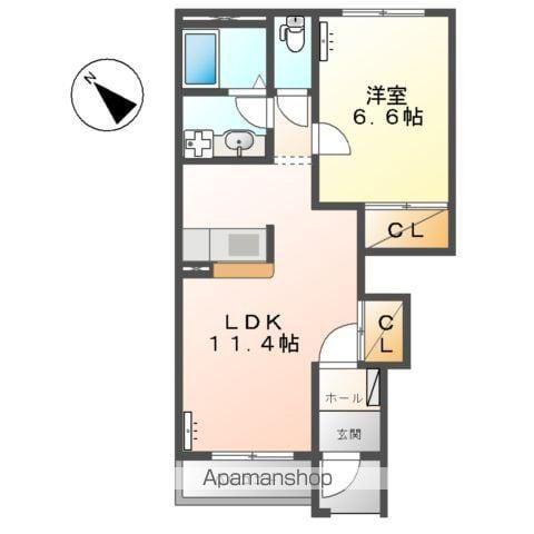 ル・シエル山王(1LDK/1階)の間取り写真