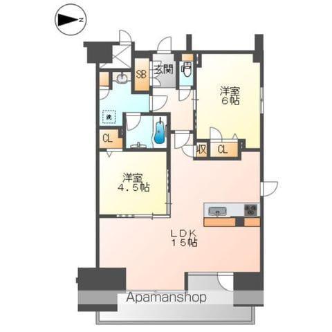 プレサンスロジェ葵(2LDK/13階)の間取り写真