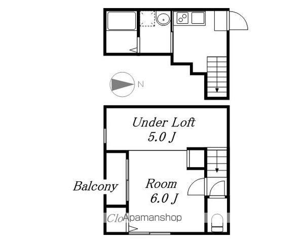 ロレイアム(1K/1階)の間取り写真