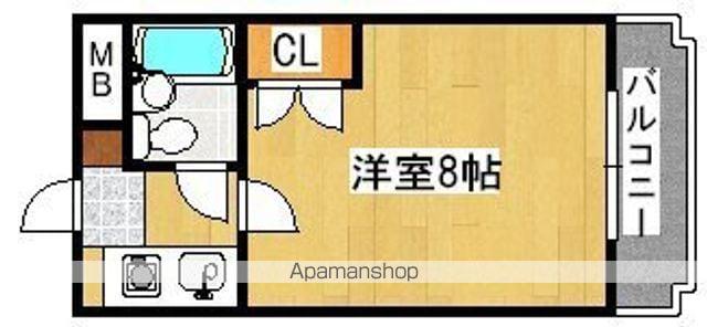 KSシャトー遠里小野(1K/1階)の間取り写真