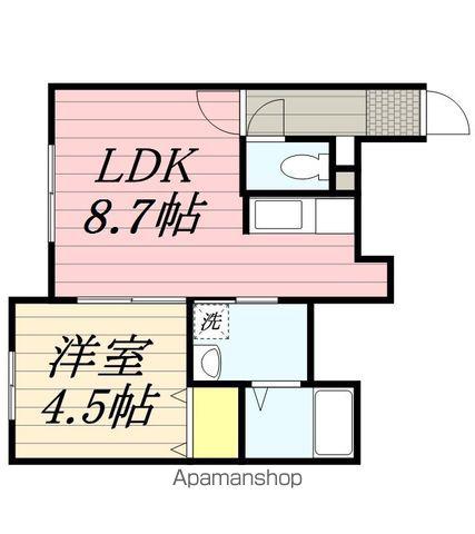 ビューハイツ白石(1LDK/2階)の間取り写真