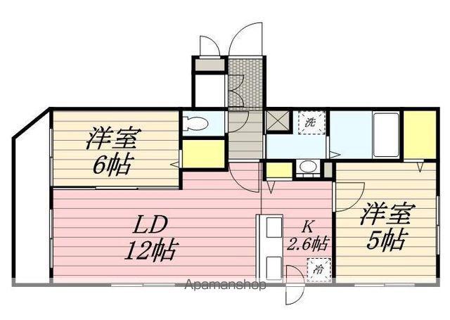 LARGE CASA西町ラルジュカーサ(2LDK/4階)の間取り写真