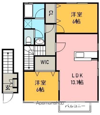 ロイヤルファイン参番館(2LDK/2階)の間取り写真