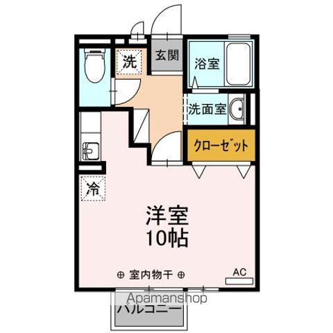 ネオフリーコスモ(ワンルーム/2階)の間取り写真