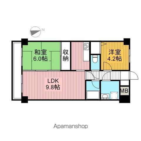 ビューシティINAGE(2LDK/3階)の間取り写真