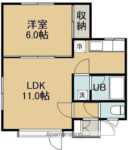 ジョーヌ美原(1LDK/2階)の間取り写真